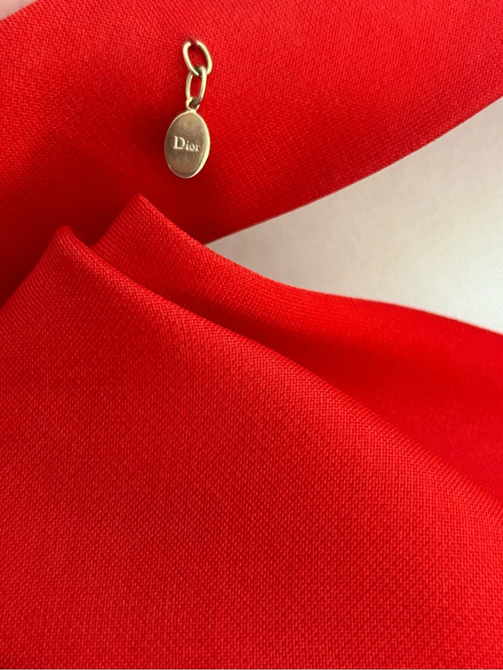 Dior Silk Gazar Collar Bow Scarf Faille in Dramatic Red